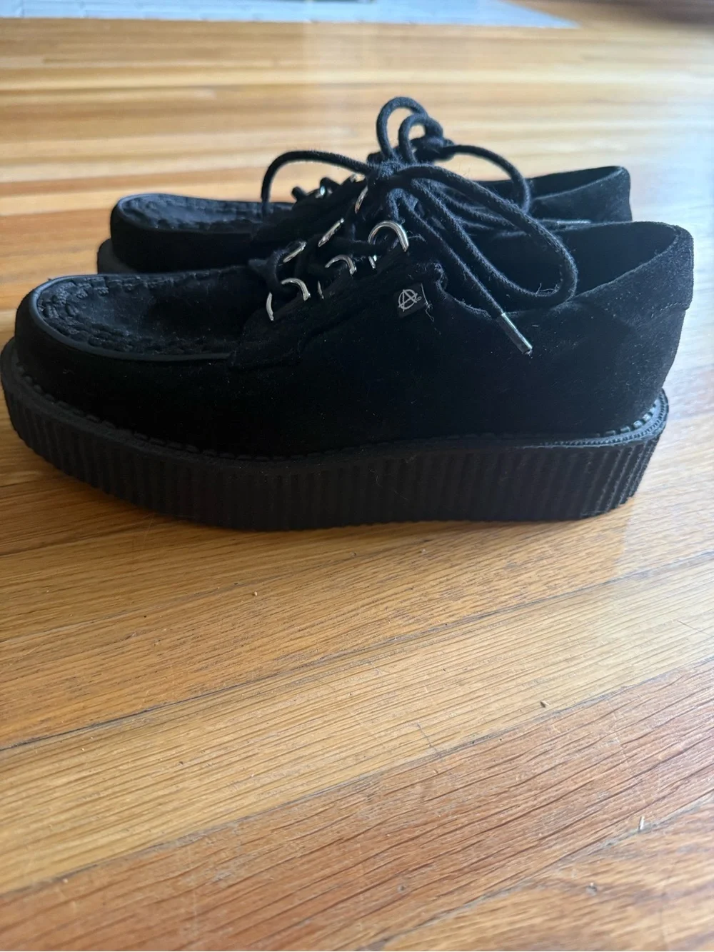 Black Suede Creeper Shoes